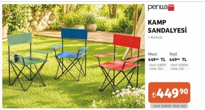 Kamp Sandalyesi Kirmizi