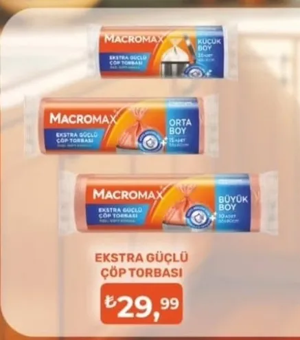 Macromax Ekstra Güçlü Çöp Torbası