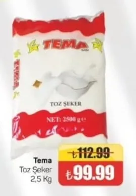 Tema Toz Şeker 2,5 Kg