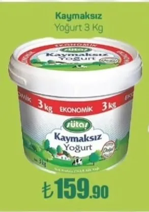 Sütaş Kaymaksız Yoğurt 3 Kg