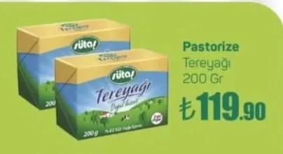 Sütaş Pastorize Tereyağı 200 Gr