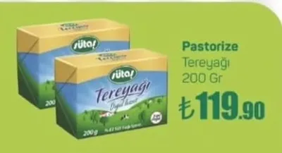 Sütaş Pastorize Tereyağı 200 Gr