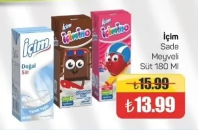 İçim Sade Meyveli Süt 180 Ml
