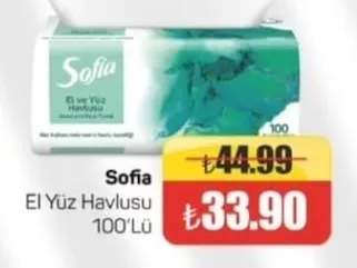 Sofia El Yüz Havlusu 100'Lü