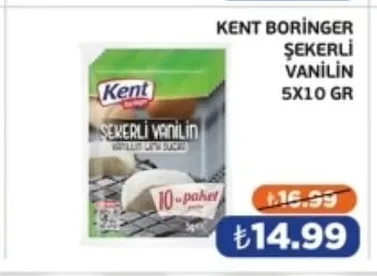 Kent Boringer Şekerli Vanilin 5X10 Gr