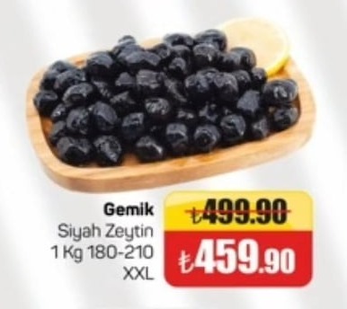 Gemik Siyah Zeytin 1 Kg 180-210 Xxl