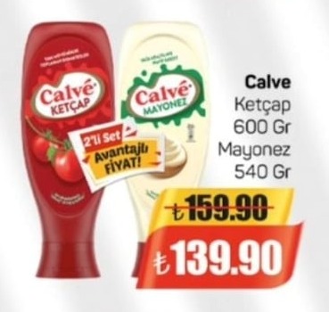 Calve Ketçap 600 Gr Mayonez 540 Gr