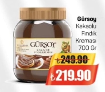 Gürsoy Kakaolu Fındık Kreması 700 Gr