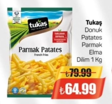 Tukaş Donuk Patates Parmak Elma Dilim 1 Kg