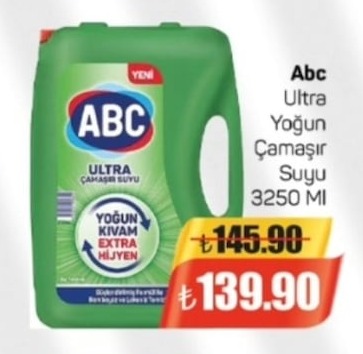 Abc Ultra Yoğun Çamaşır Suyu 3250 Ml