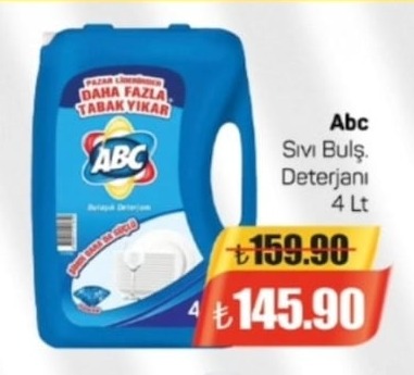 Abc Sıvı Bulaşık Deterjanı 4 Lt