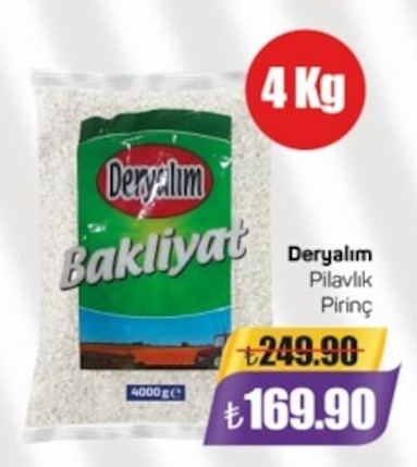 Deryalım Pilavlık Pirinç 4 Kg