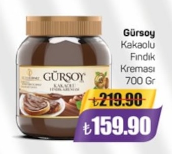 Gürsoy Kakaolu Fındık Kreması 700 Gr