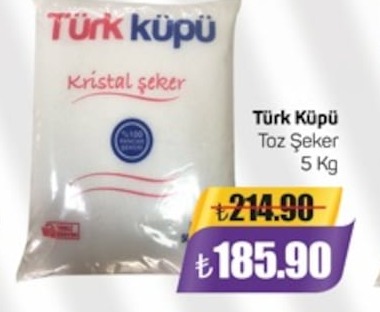 Türk Küpu Toz Şeker 5 Kg
