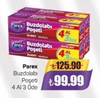 Parex Buzdolabı Poşeti 4 Al 3 Öde