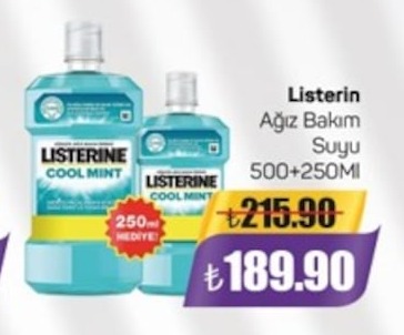Listerine Ağız Bakım Suyu Cool Mint 500+250Ml