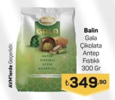 Balin Gala Çikolata Antep Fıstıklı 300 Gr