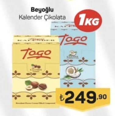 Beyoğlu Kalender Çikolata 1 Kg