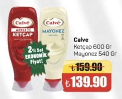 Calve Ketçap 600 Gr Mayonez 540 Gr