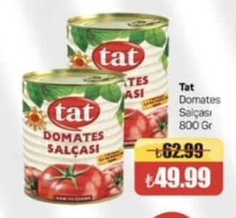 Tat Domates Salçası 800 Gr