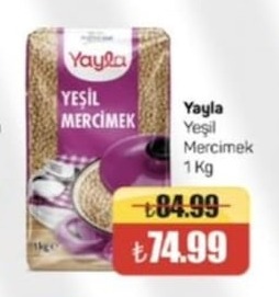 Yayıa Yeşil Mercimek 1 Kg