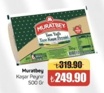 Muratbey Tam Yagli Taze Kaşar Peyniri 500G