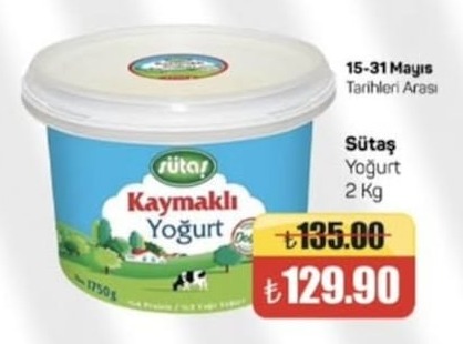 Sütaş Kaymaklı Yoğurt 2 Kg
