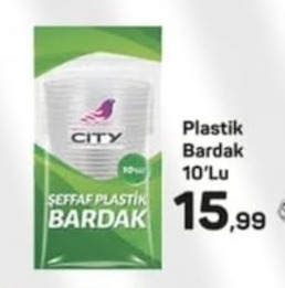 City Plastik Bardak 10'Lu