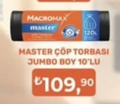 Macromax Master Çöp Torbasi Jumbo Boy 10'Lu