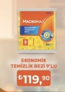 Macromax Ekonomik Temizlik Bezi 9'Lu