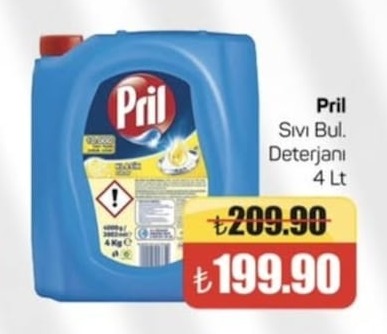 Pril Sıvı Bulaşık Deterjanı 4 Lt
