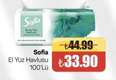 Sofia El Ve Yüz Havlusu 100'Lü