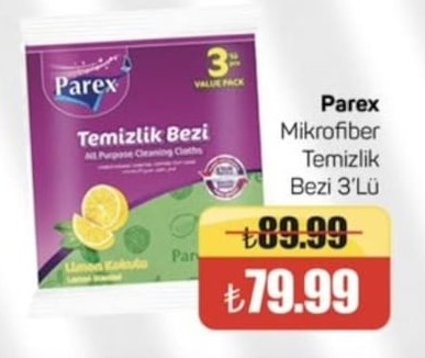 Parex Mikrofiber Temizlik Bezi 3'Lü