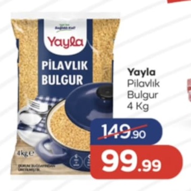 Yaylav Pilavlik Bulgur 4 Kg