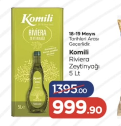 Komili Riviera Zeytinyağı 5 Lt