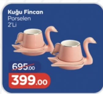 Kuğu Fincan Porselen 2Li