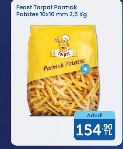 Feast Torpat Parmak Patates 10X10 Mm 2,5 Kg