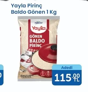 Yayla Pirinç Baldo Gönen 1 Kg