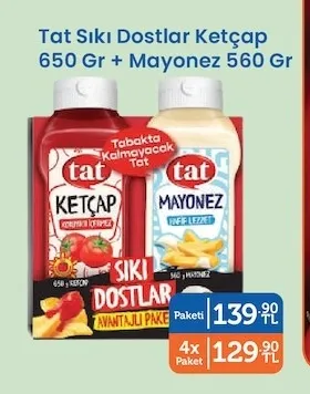 Tat Sıkı Dostlar Ketçap 650 Gr + Mayonez 560 Gr