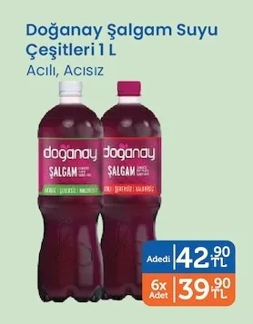 Doğanay Şalgam Suyu Çeşitleri 1 L Acılı, Acısız
