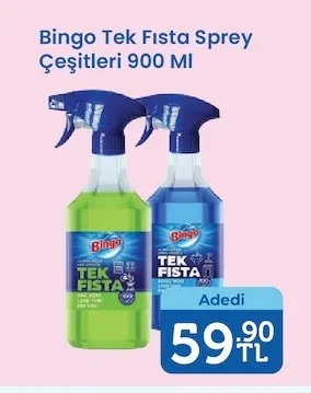 Bingo Tek Fısta Sprey Çeşitleri 900 Ml