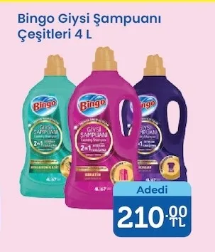 Bingo Giysi Şampuanı Çeşitleri 4 L