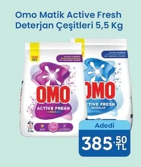 Omo Matik Active Fresh Deterjan Çeşitleri 5,5 Kg