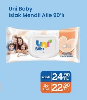 Uni Baby Islak Mendil Aile 90'Lı