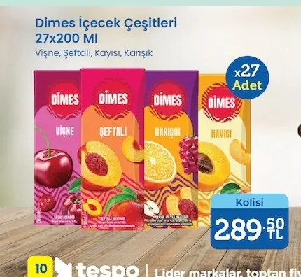 Dimes İçecek Çeşitleri 27X200 Ml