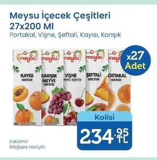 Meysu İçecek Çeşitleri 27X200 Ml
