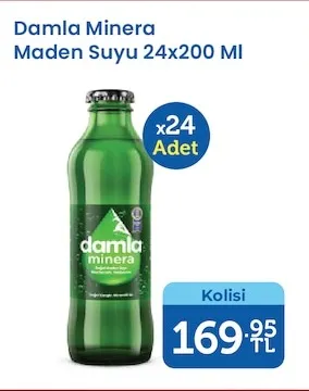 Damla Minera Maden Suyu 24X200 Ml