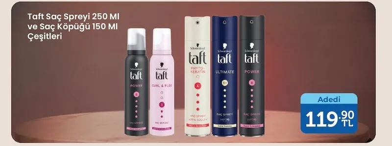 Taft Saç Spreyi 250 Ml Ve Saç Köpüğü 150 Ml Çeşitleri