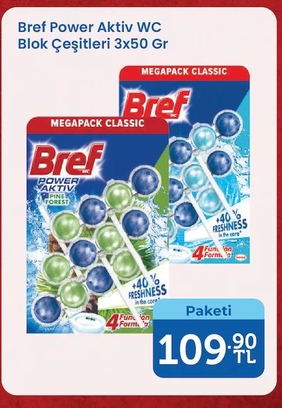 Bref Power Aktiv Wc Blok Çeşitleri 3X50 Gr