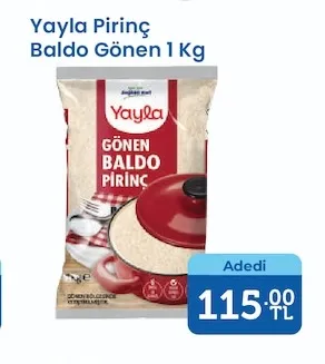 Yayla Pirinç Baldo Gönen 1 Kg